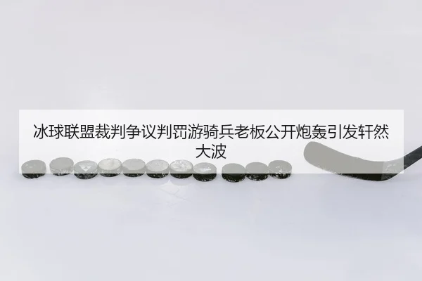 冰球联盟裁判争议判罚游骑兵老板公开炮轰引发轩然大波